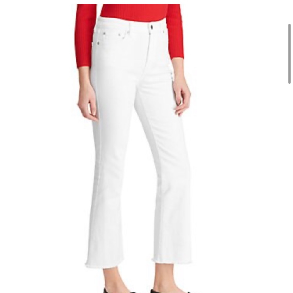 Straight Leg White Ankle Crop Jeans NWT Size 6